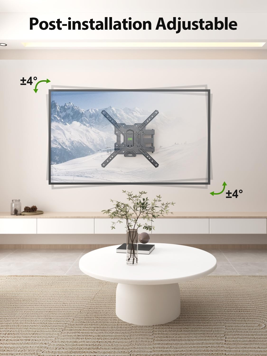 USX MOUNT Full Motion TV Wall Mount for 26-60 Inch Tvs up to 77 Lbs, Articulating TV Mount with Perfect Center Design, Single Stud TV Wall Bracket, Max VESA 400X400Mm, XMM006