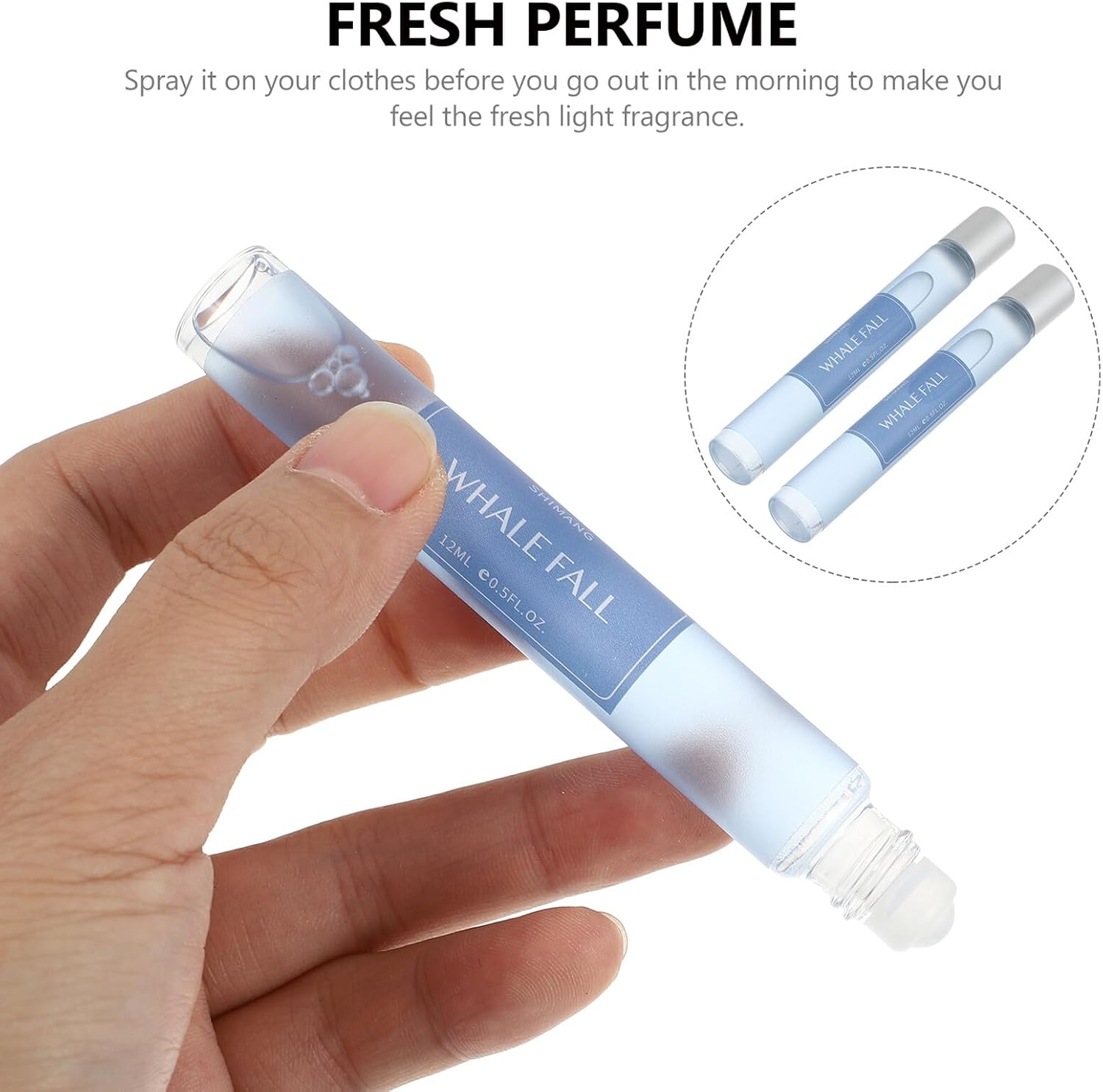 DINHEAROM Roll-On Body Perfume 2Pcs with White Tea Scent, Fresh Fragrance, Unisex Deodorant for Daily Use, Safe Romantic Fragrance for Women and Men image number 5