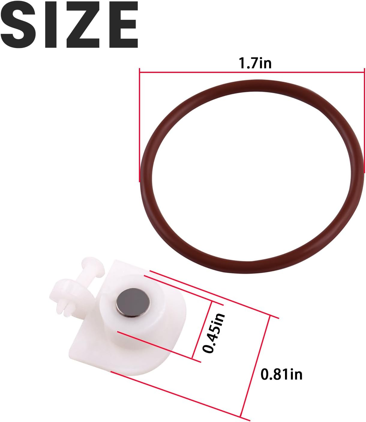 Water Flow Sensor Repair Kit with Pin Compatible with Coleman Lay-Z-Spa Tub, Fix E02 Error (Includes Retainer Pin, Magnetic Paddle, O-Ring Gasket) image number 6
