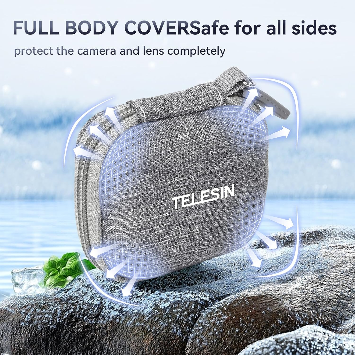 TELESIN Small Case Mini Case for Insta360 GO3 Go2 DJI Osmo Action 6 5Pro 4 3 Camera, Protective Carry Case Also Fit for GO PRO Hero 11 10 9 Black Lens Protector Accessories Portable Easy Carrying image number 4
