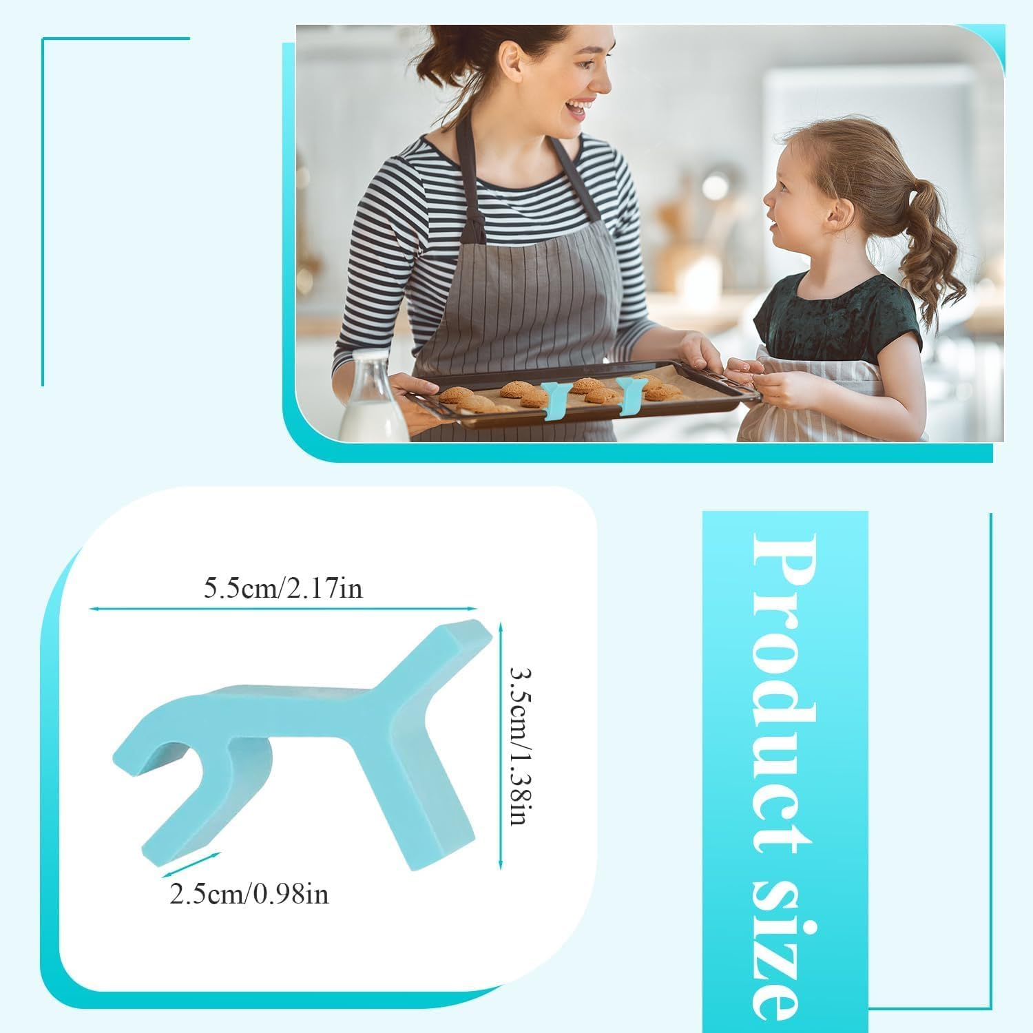 16PCS Baking Sheet Stackers, Reusable Trays Stacking Holder, Space-Saving Trays Stacking Holder, Multipurpose Baking Tray Stackers Suitable, for Home Kitchen(Blue) image number 5