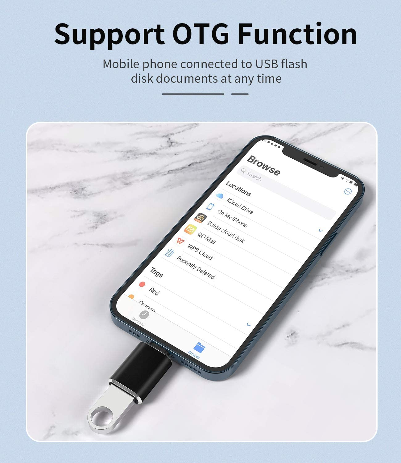 For Iphone OTG Flash Adapter Lightning Male to USB Female Cable Dongle for Apple for Ipad Air Camera Card Reader Mouse Keyboard U Disk Drive Hub MIDI Compatible for 14 13 12 11 Pro Max Mini 8 7Plus XR image number 4