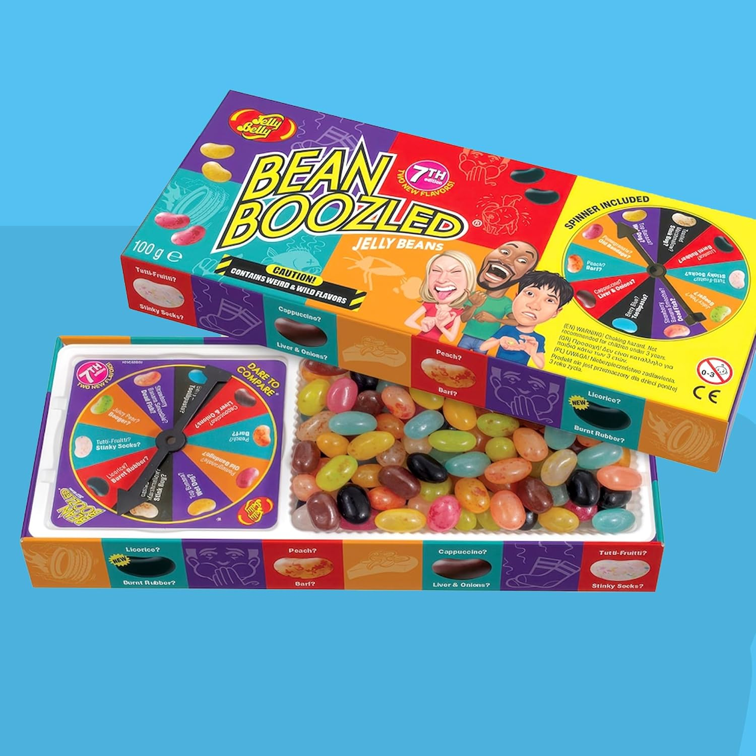 Jelly Belly Bean Boozled 100G with Wheel - American Candy - Bizarre Tastes Challenge - Jelly Beans Challenge - Fun & Extreme Game - Ideal for Parties, EVG/EVJF & Parties image number 5