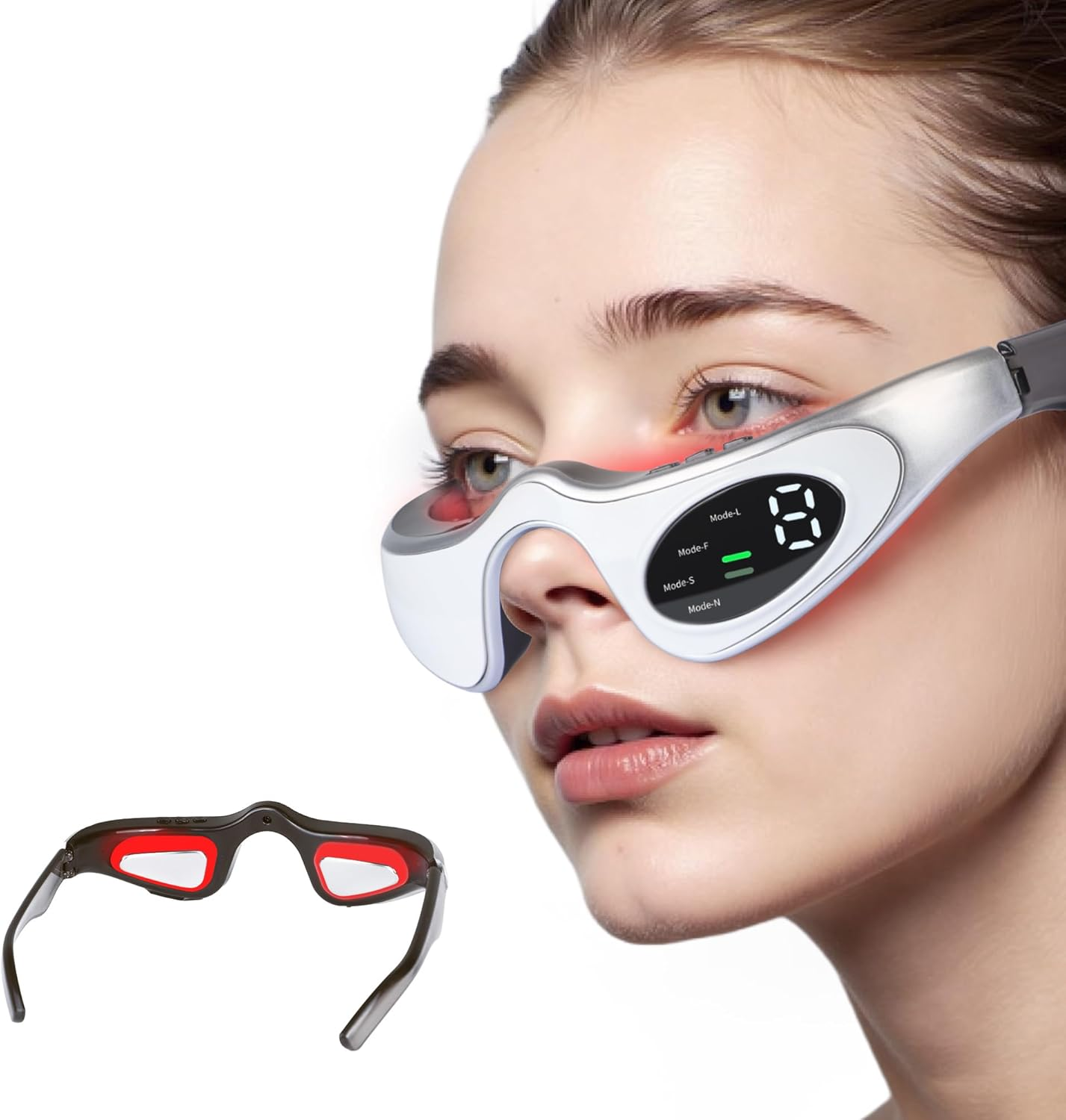 Under-Eye Red Light Therapy Device, Glasses for Dark Circles, Eye Bags, and Wrinkles