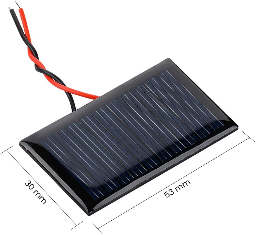 AOSHIKE 10Pcs 5V 30Ma Mini Solar Panels for Solar Power Mini Solar Cells DIY Electric Toy Materials Photovoltaic Cells 53X30Mm(5V 30Ma 53X30Mm) image number 3