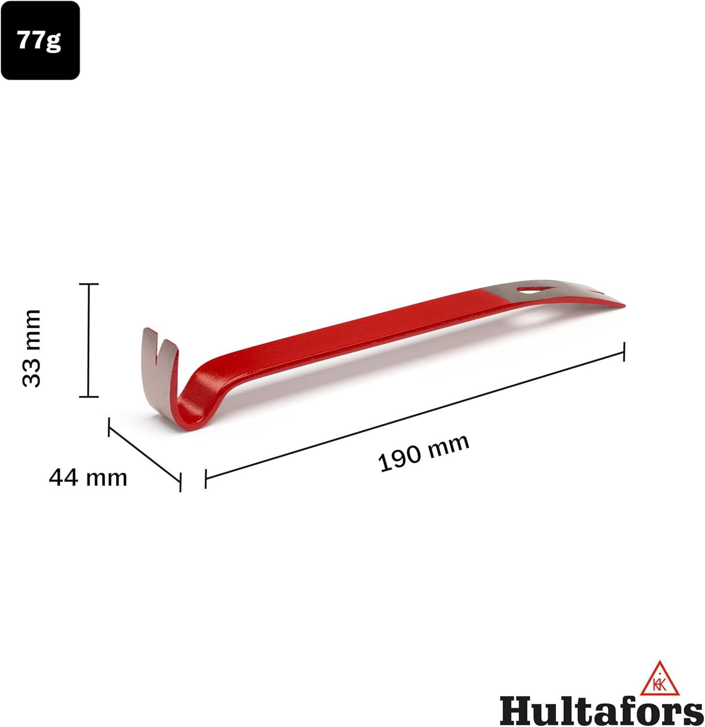 Hultafors 827015 Crowbar Set of 2 (190 Mm and 380 Mm) Practical Multifunctional Pry Bar I Robust & Durable Nail Puller for Woodwork and Much More image number 3