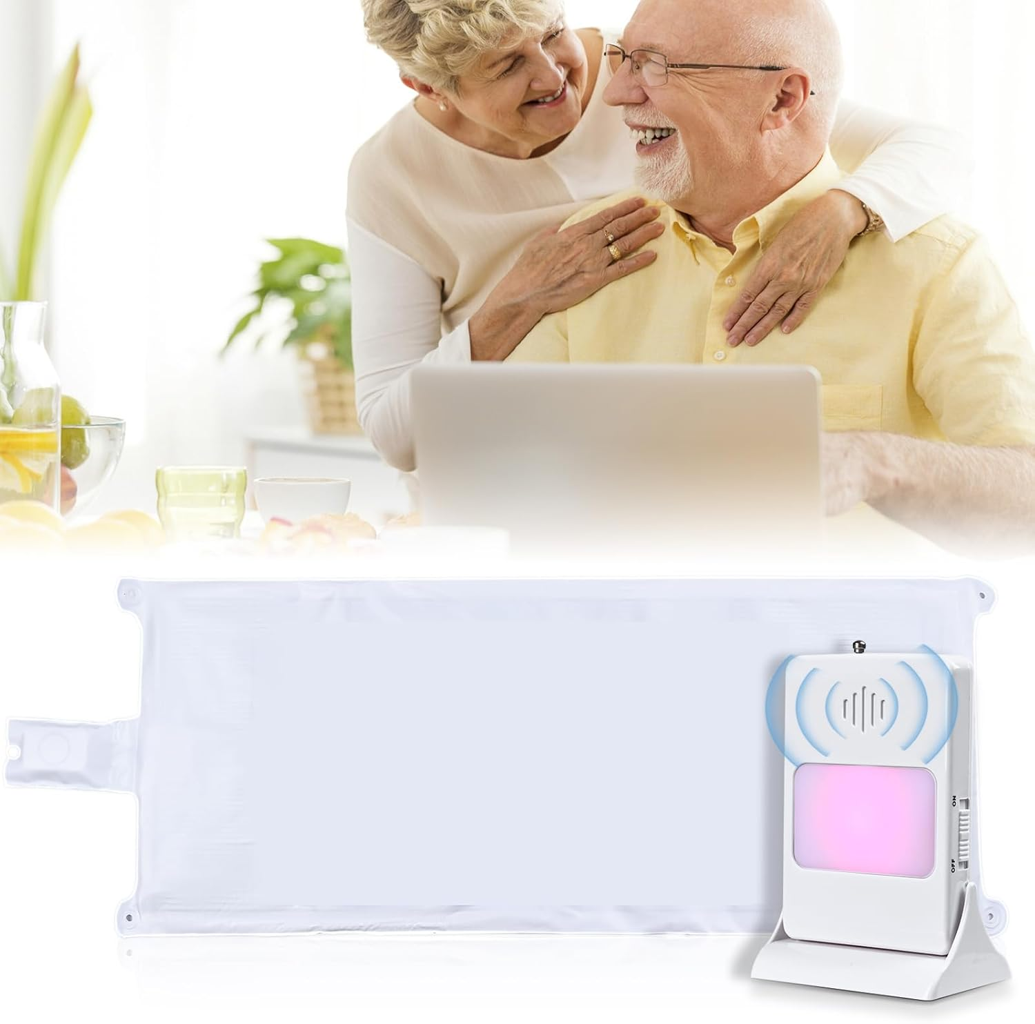 Bed Sensor Pad & Pager Bed Alarm for Elderly Adults Bed Pressure Sensor Pad with Alarm Dementia Patients Caregiver Fall Prevention for Elderly image number 2
