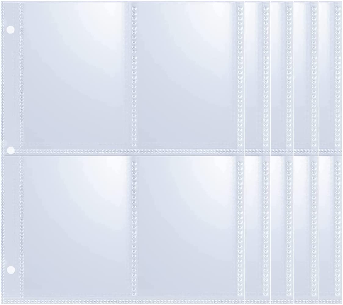 Pockets Binder Card Sleeves, 30 Pcs Double Sided 4 Pocket Trading Card Sleeves Pages for 3 Ring Binder, Clear Flexible Card Page Sleeves image number 1