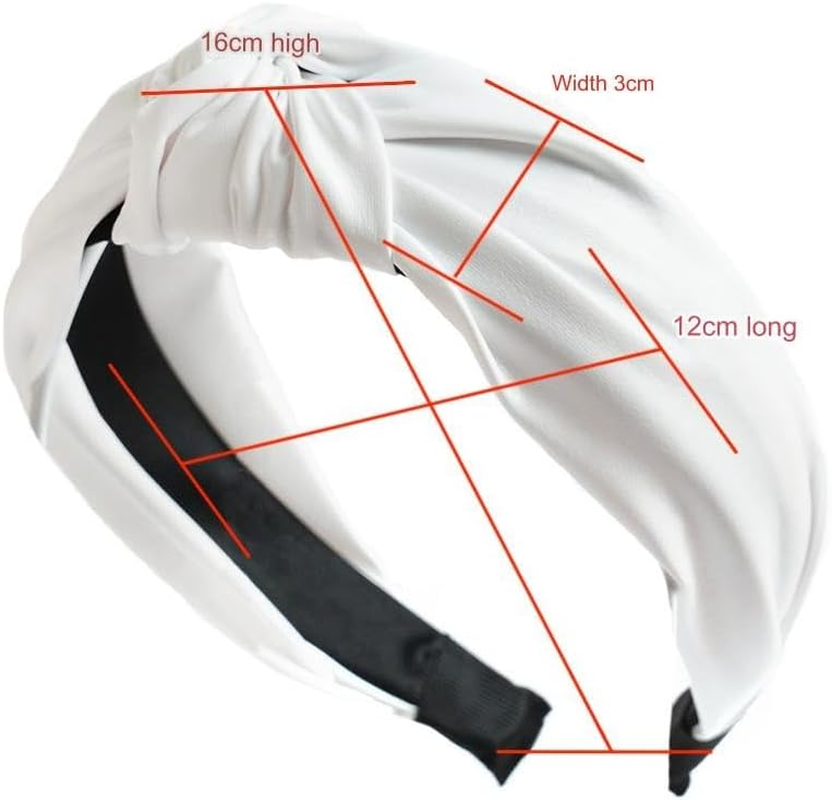 Headband, Knotted Headbands for Women Black Leather, Fashion Headbands for Women Top Knot Headband for Women (Black, One Size) image number 4