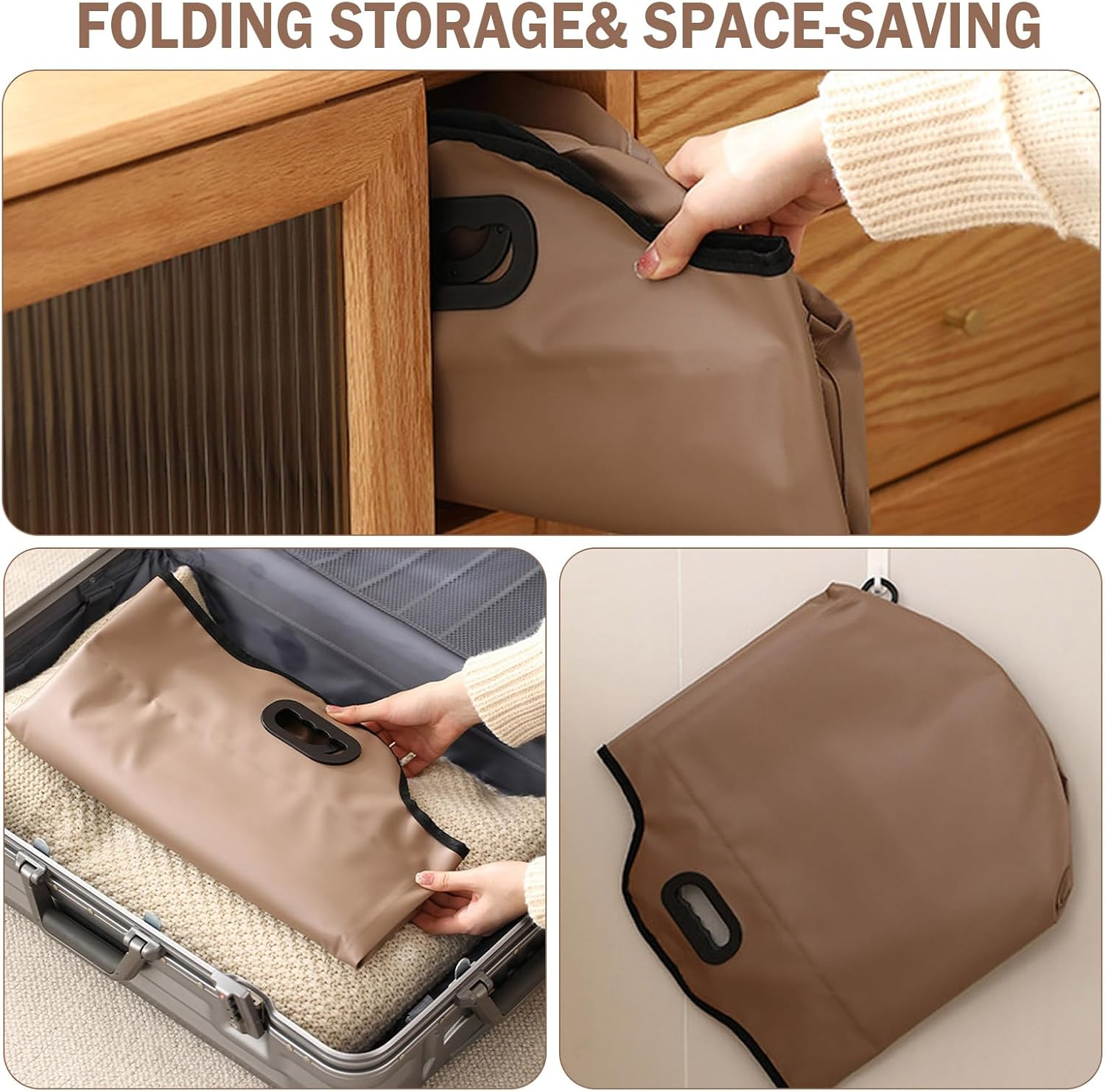 Collapsible Foot Bath Basin with Drainage Hole, Portable Foot Soak Tub with Handles, Travel & Camping Foot Spa Water Bucket image number 3