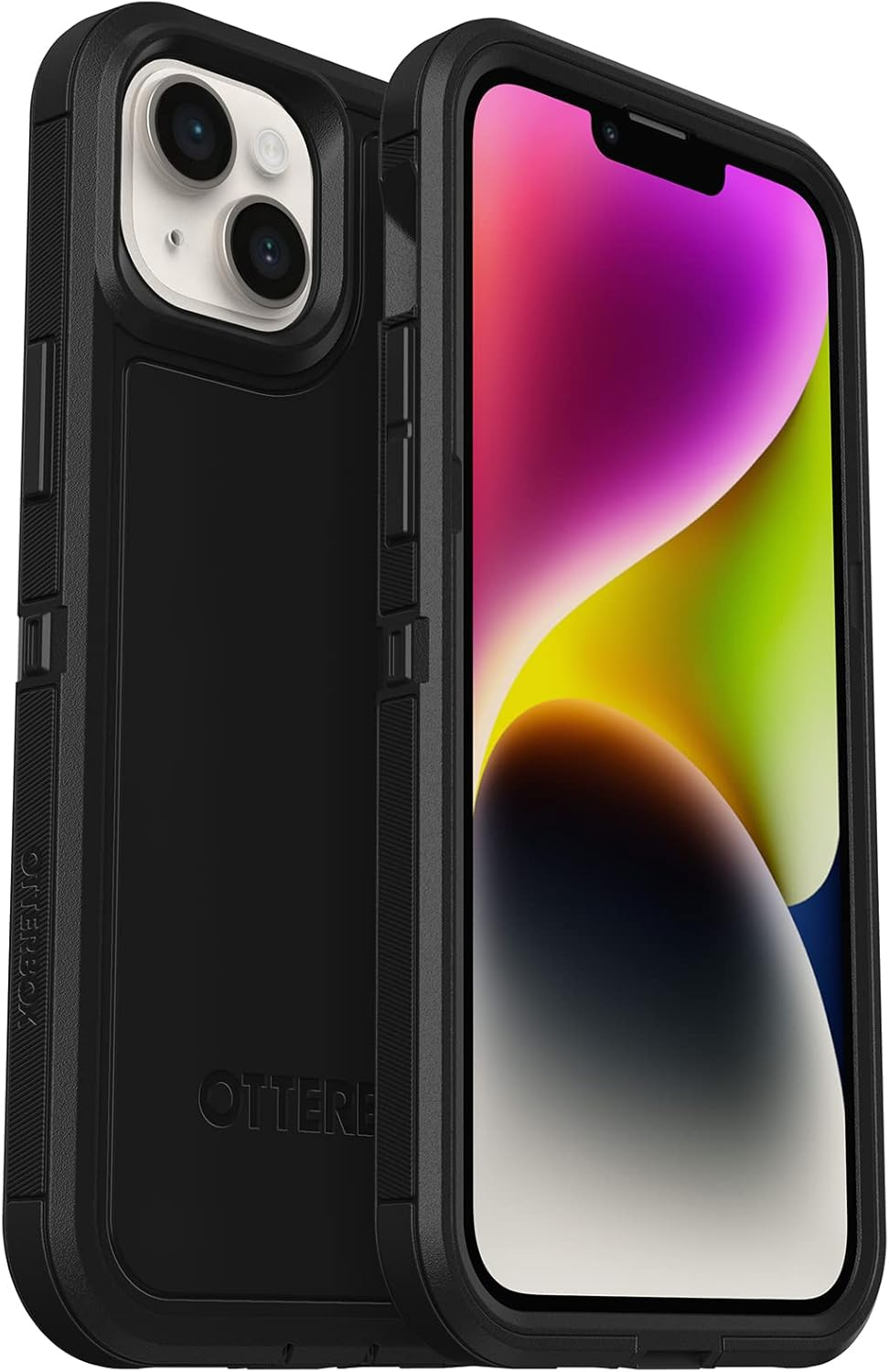 Otterbox Iphone 14 plus Defender Series XT Case - Black Crystal, Screenless, Rugged, Snaps to Magsafe, Lanyard Attachment
