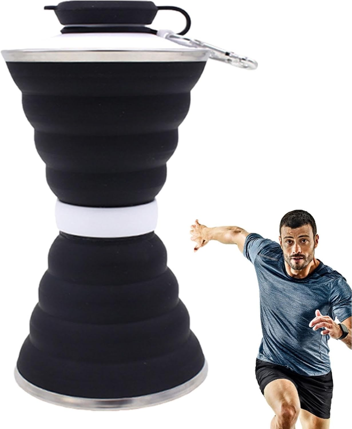 Cup,Leakproof Silicone Cups with Lid - Silicone Cups 500Ml, Portable Drinking Cup for Camping, Hiking, Cycling and More image number 6