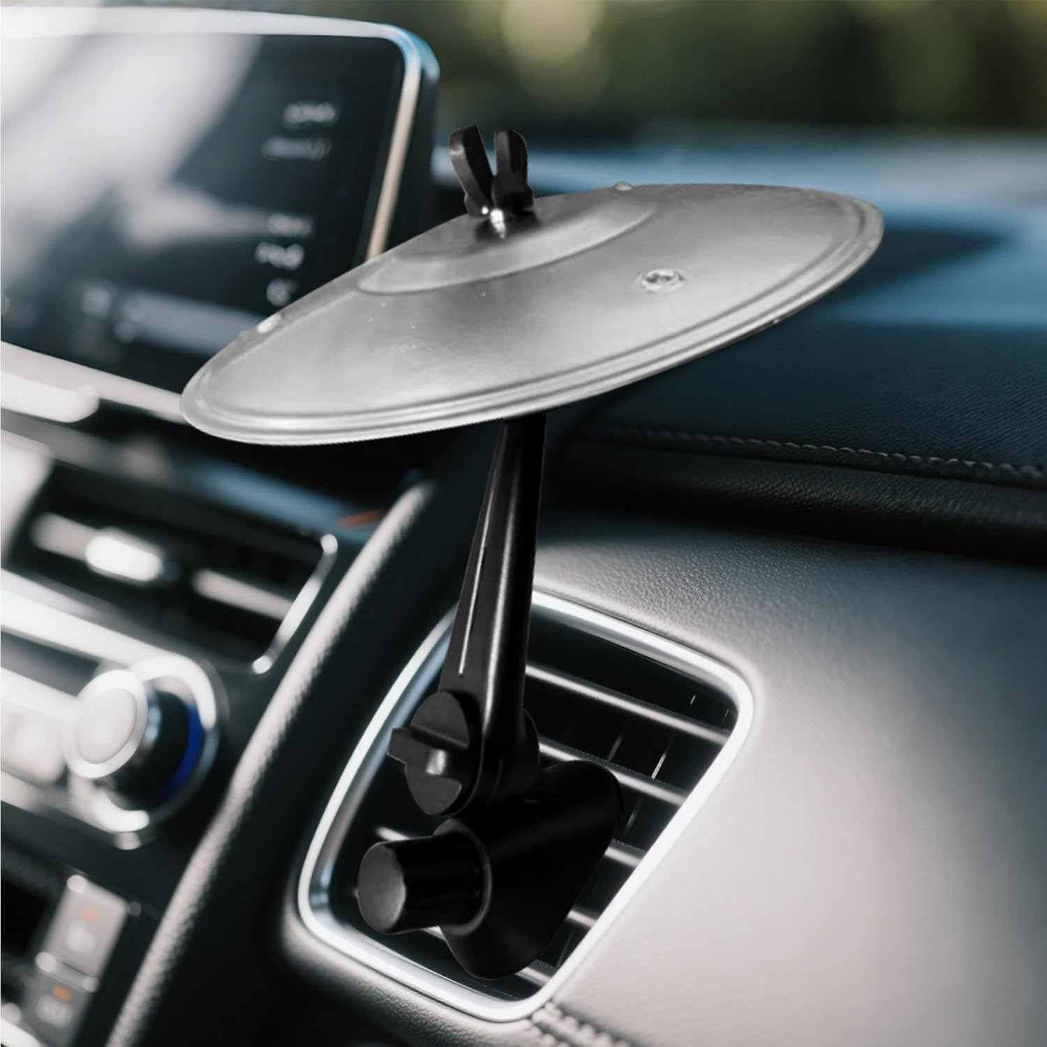 2 Pieces Car Drum, Crash Percussion Drums for Car Air Vent, Cars Interior Decoration, Drum Playing Toys with Sound, Musical Instruments Ornaments for Vehicle - Silver image number 2