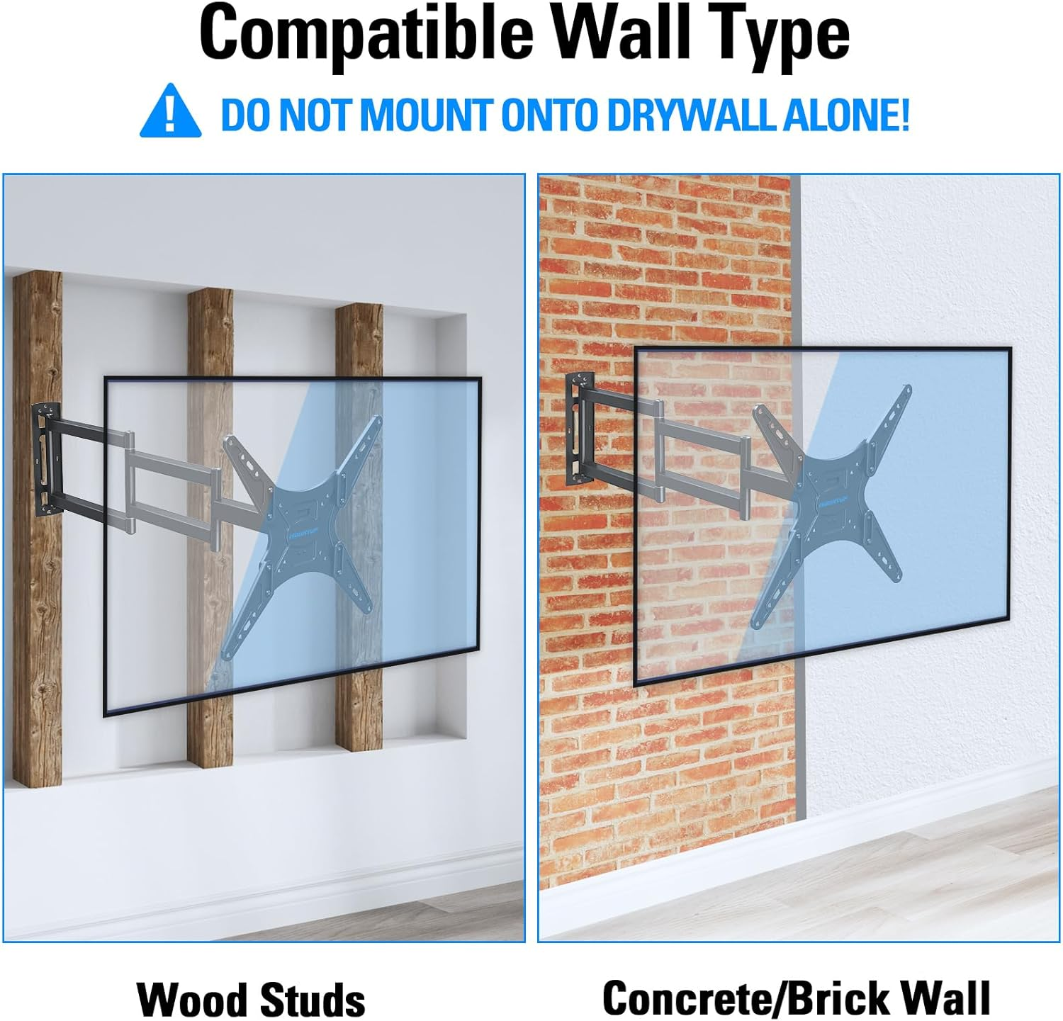 MOUNTUP Long Arm TV Wall Mount for Most 26-65 Inch Tvs, Corner TV Mount with 37.4 Inch Extension Arm, Smooth Swivel Tilt Single Stud Full Motion TV Bracket Max VESA 400X400Mm, Holds to 77 Lbs, MU0047 image number 3