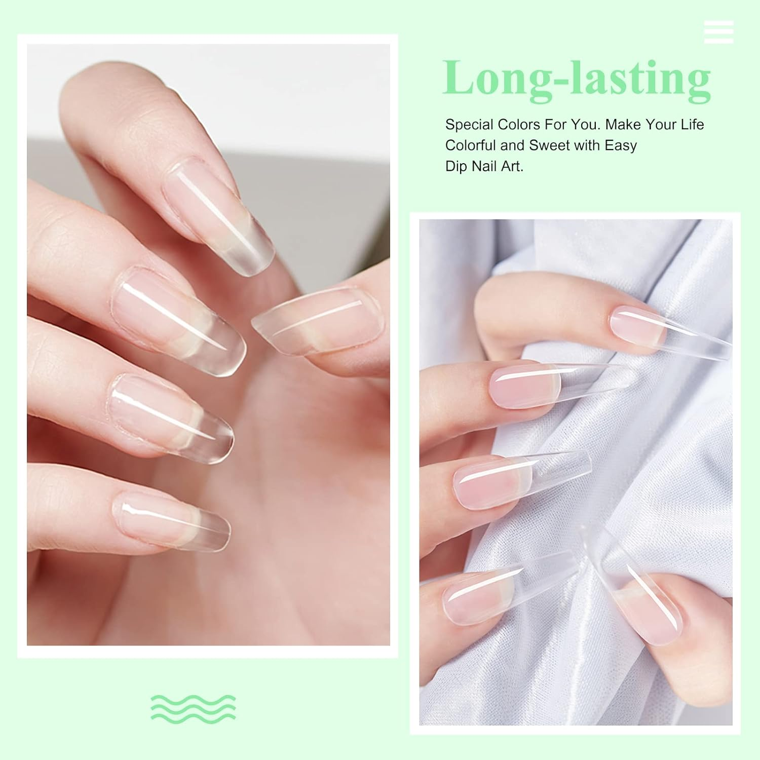 28 G/Box Fine Diving Powder French Manicure Foundation Colours Pink and White Diving Powder Nails, No UV LED Healing, 1 Ounce per Box, Clear