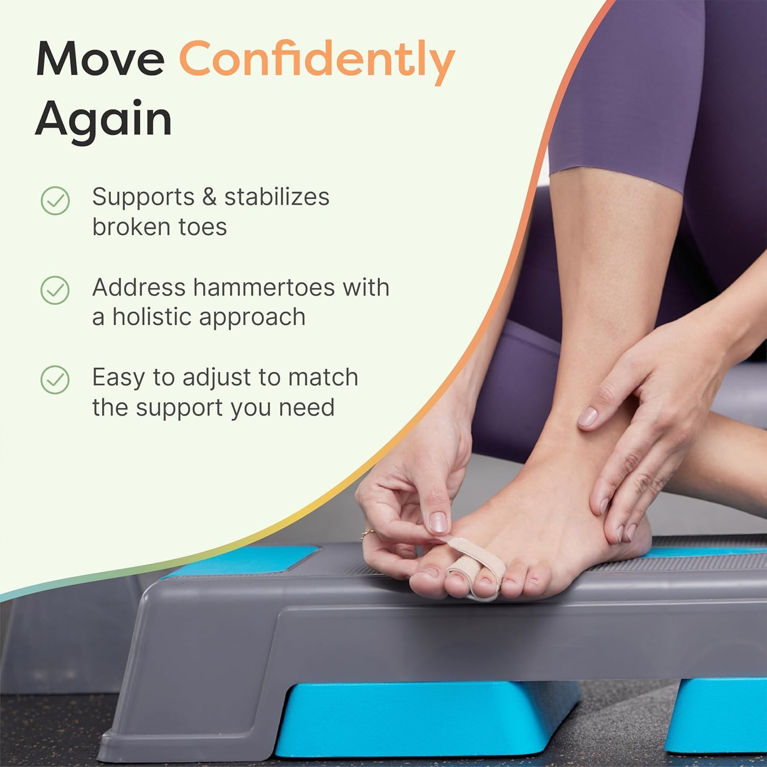 Hammer Toe Correctors &ndash; Reusable Fabric Wrap Splints for Men & Women, 4-Pack (OSFM, Beige) &ndash; Foot Injury Support & Pain Relief image number 6