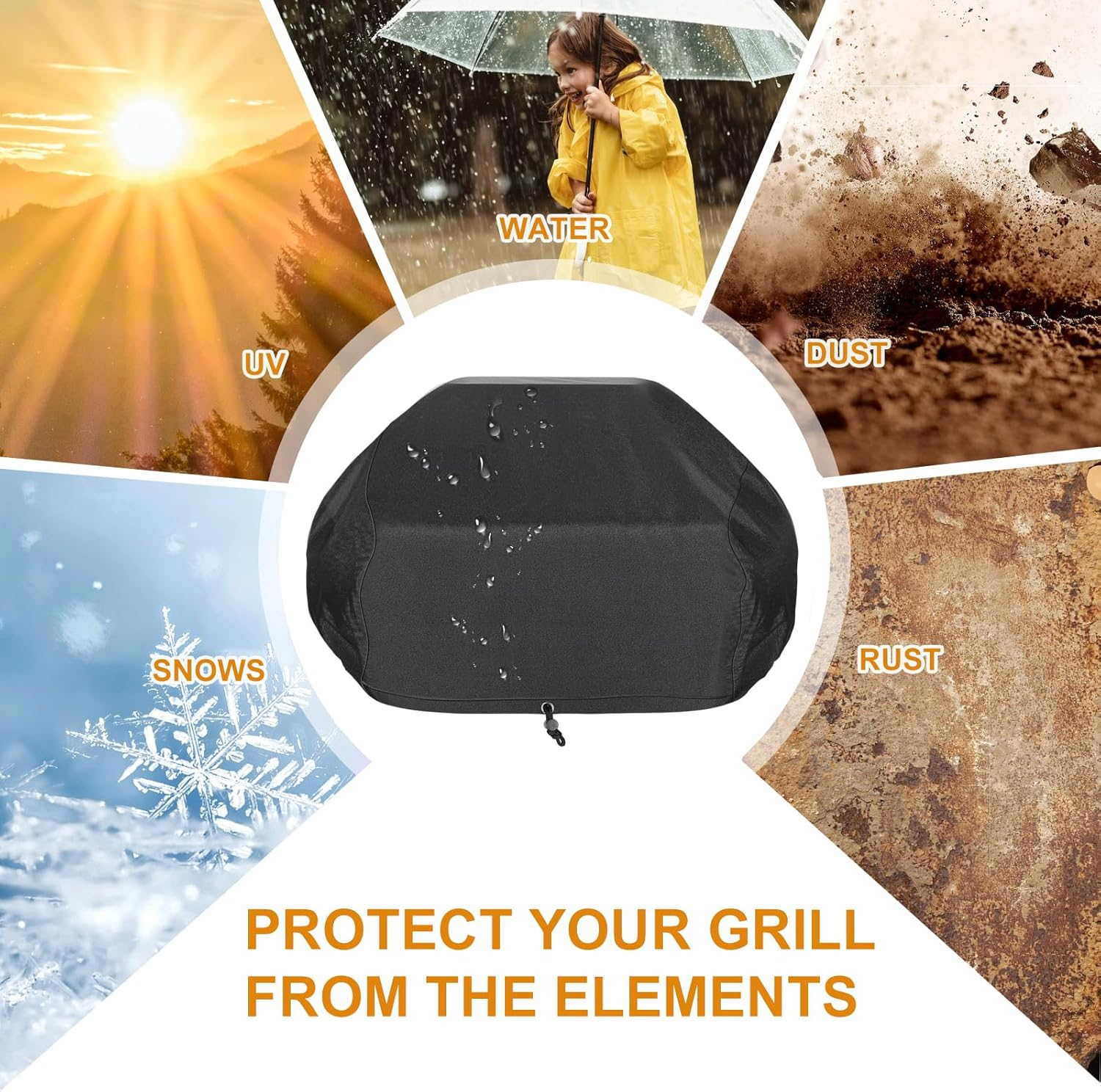 Amptaan Woodfire Outdoor Cover for Ninja Woodfire Pro XL Outdoor Oven OG800 and OG900 Series, Pizza Oven Cover with Adjustable Drawstrings and Elastic Bands, Pizza Oven Accessories image number 2