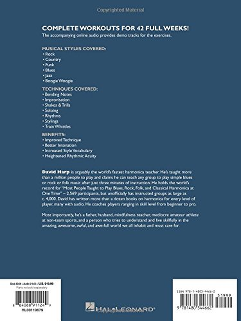 Hal Leonard Harmonica Aerobics Book: a 42-Week Workout Program for Developing, Improving, and Maintaining Harmonica Technique