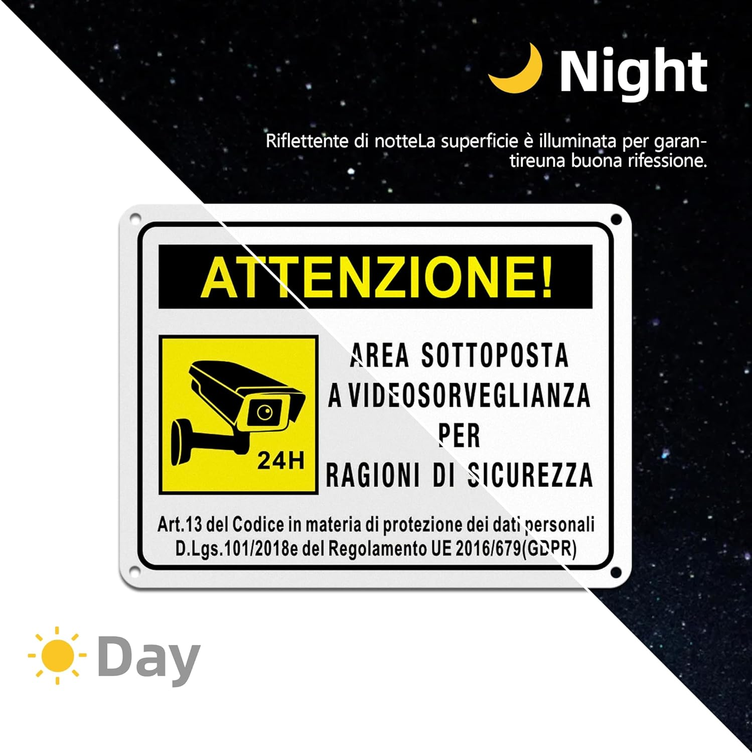 TAKULA 2 X 20M X 15M CCTV Signs for Security 24 Hour CCTV Signs GDPR Compliant image number 3