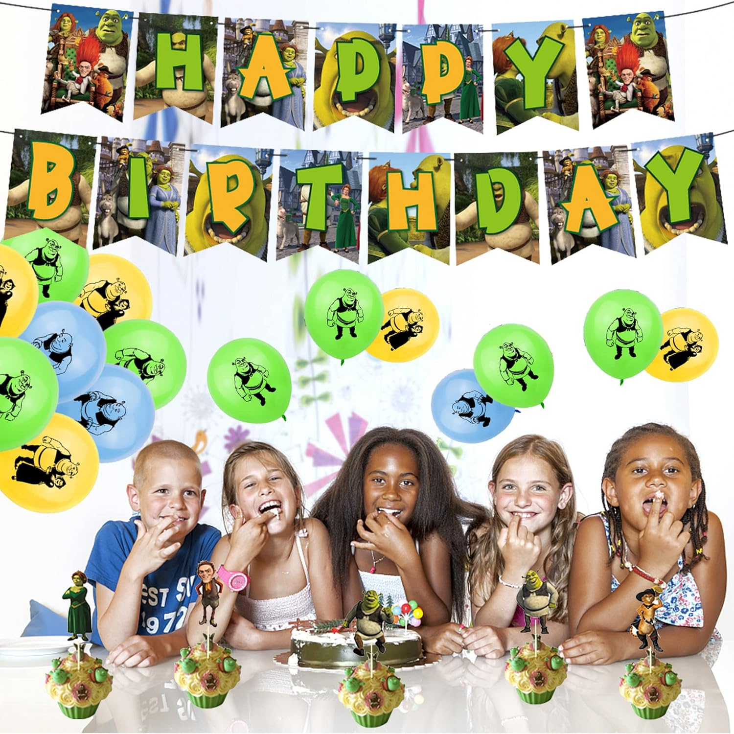 Decorative Birthday Shrek Birthday Decoration Shrek Balloons Shrek Birthday Balloons Shrek Party Decoration Shrek Birthday Decoration Shrek Birthday Garland Shrek Cake Topper image number 5