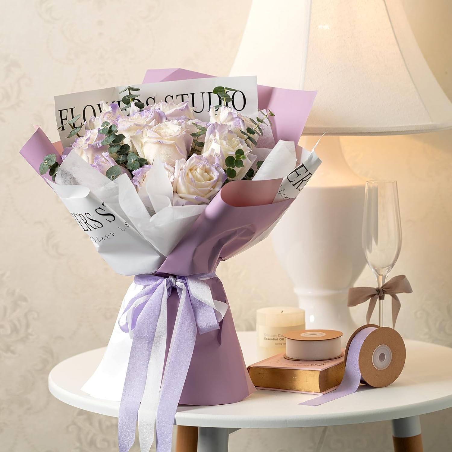 Ivory Ribbon Ribbon for Gift Wrapping Ribbon for Flower Bouquet Silk Gift Ribbon Beige Ribbon - Brown image number 7