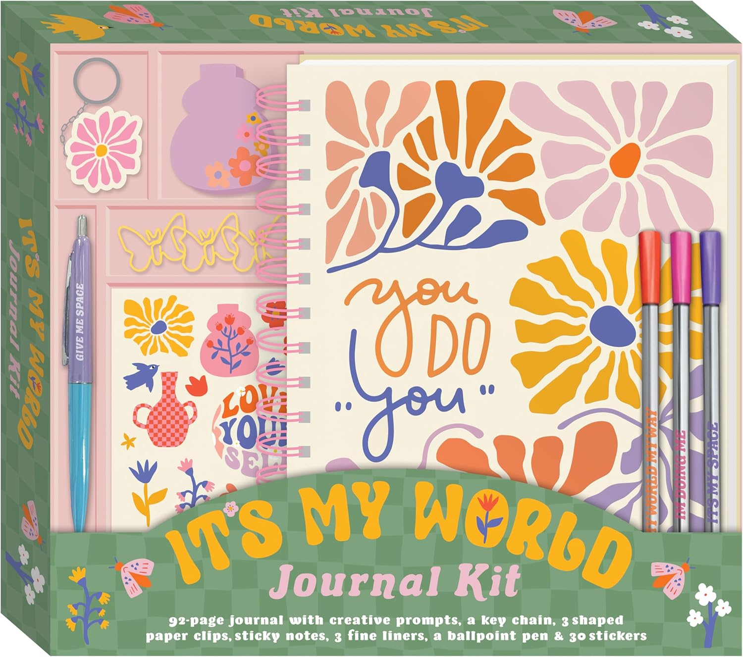 It'S My World Journal Kit - Creative Journaling Set with Sticky Notes, Keychain, and Colourful Pens