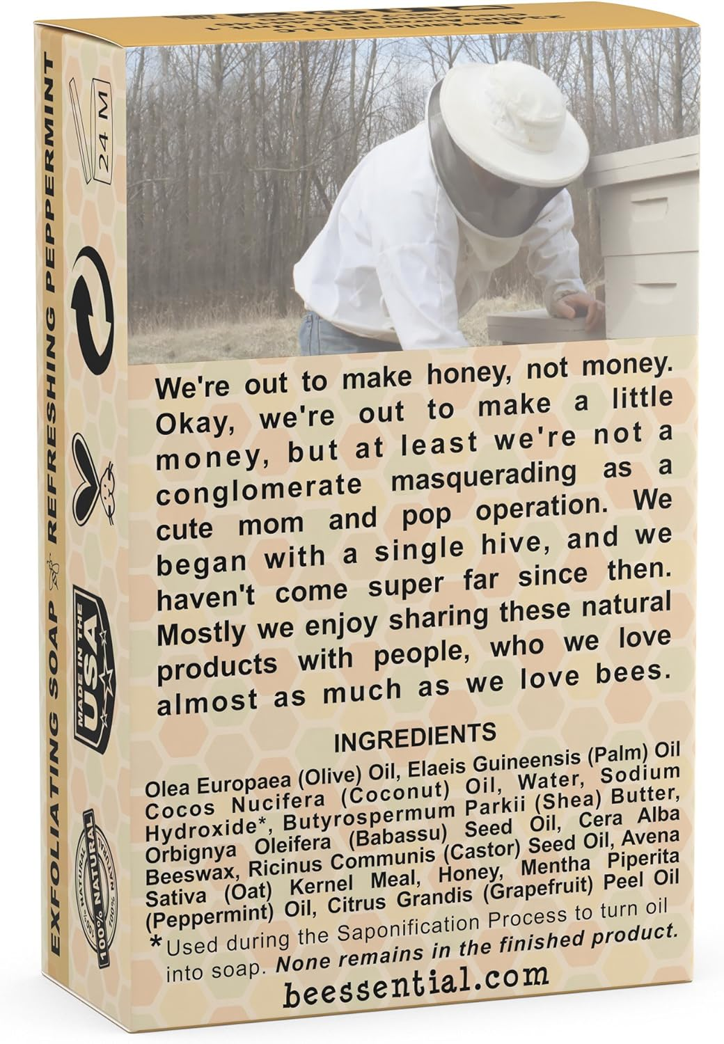 Beessential Mechanic and Gardener Soap, 5 Ounce Honey/Oat - Lemongrass image number 3