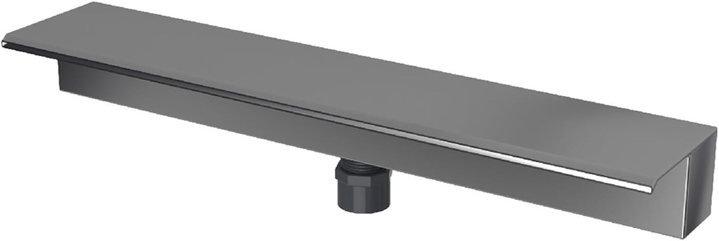 Waterfall Pool Fountain, 304 Stainless Steel Pool Waterfall Spillway with Pipe Connector, Decorative Waterfall Fountain Spillway, Wide Top Opening Waterfall Outlet for Outdoor