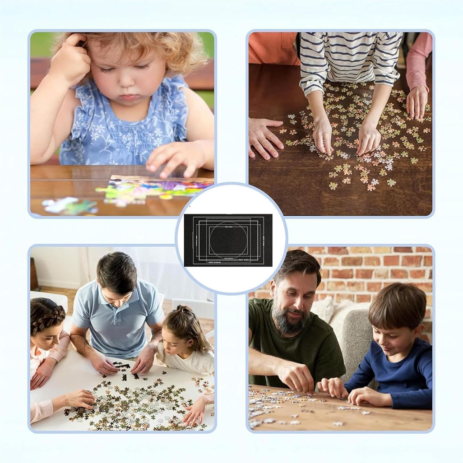 Puzzle Mat, Jigsaw Puzzle Mat, Puzzle Board for up to 1500 Pieces, Puzzle Board, Jigsaw Puzzle Mat, Large 66X116Cm with 3 Velcro Straps, Ideal for Puzzle Storage and Organisation image number 6