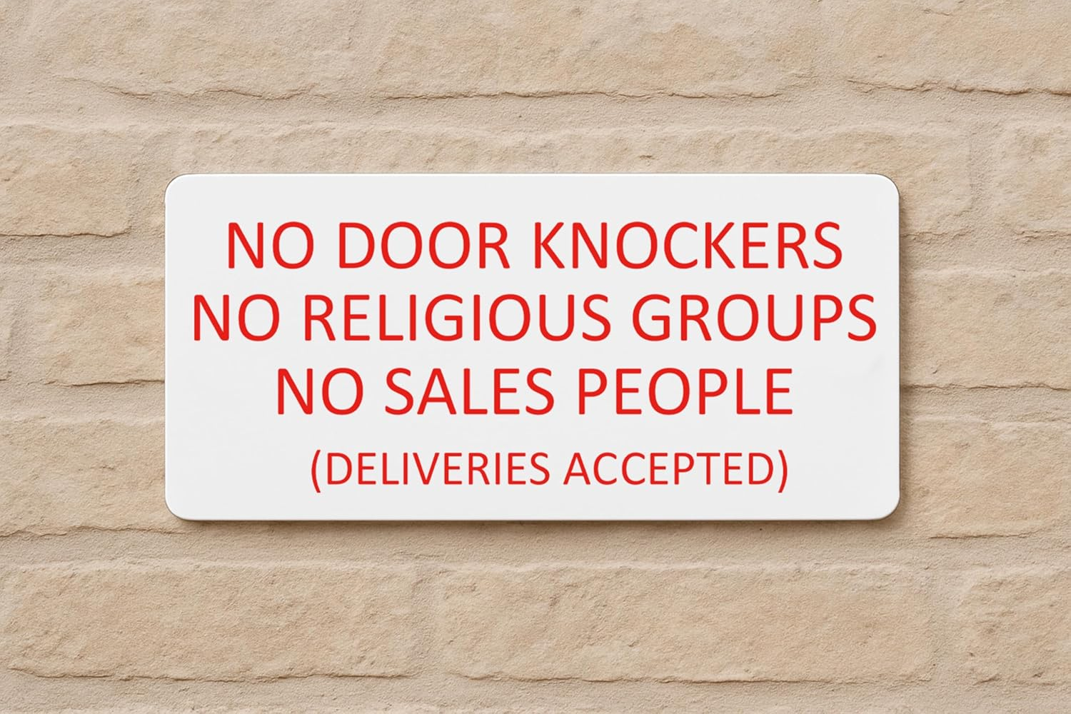 No Door Knockers Sign,No Religious Groups, No Sales People Sign Plaque (Style (White Text）, with Self-Adhesive at Back) image number 3