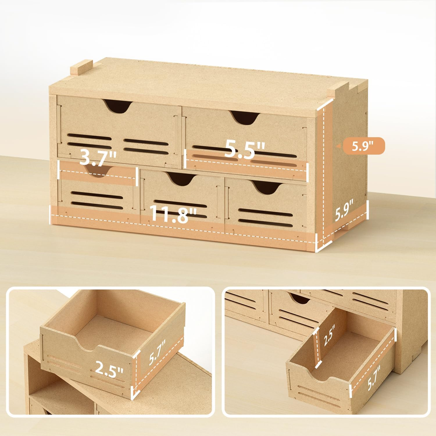 Plastic Model Kit Tool Storage Rack, Drawer Hobby Modeling Tool and Parts Storage,Wooden Paint Organizer with MDF Material, Craft Supplies Storage for Tamiya Gundam Tools, GK2 image number 6