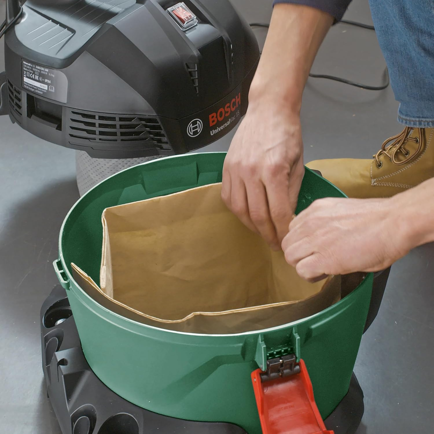 Bosch Accessories 5X Paper Filter Dust Bag (For Dry Vacuuming, Durable, Easy Collection and Removal of Dust, Accessories for Universalvac 15) image number 6