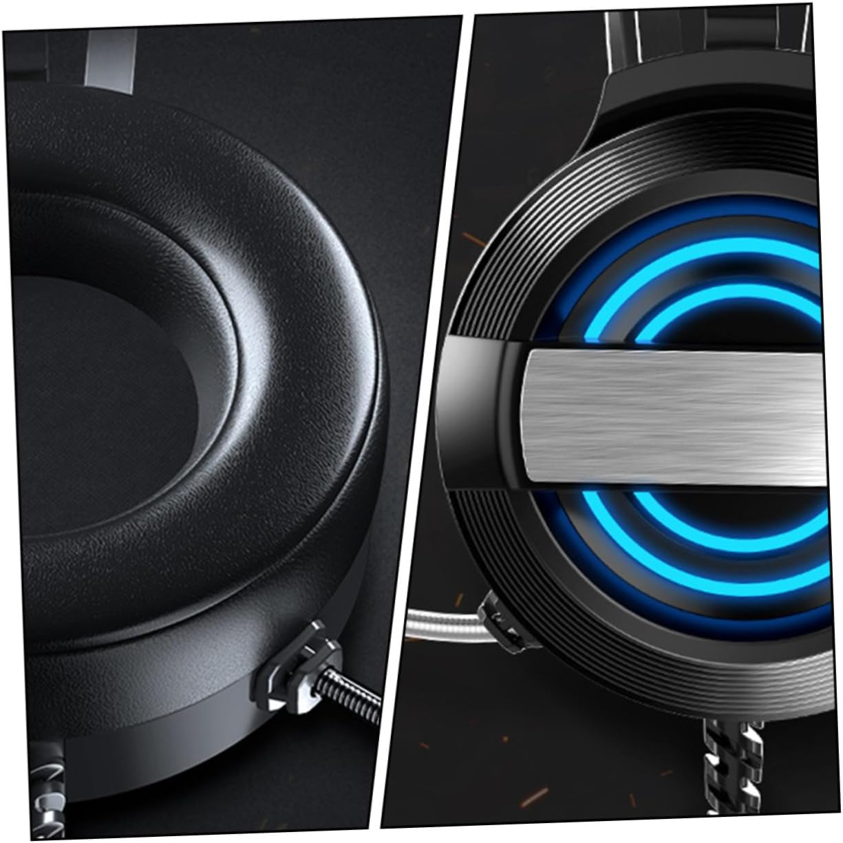 YOSADIER Wired Gaming Headset with Microphone Over-Ear PC Gaming Headphones for Desktop Comfortable Black USB Headphones and Home Use image number 1