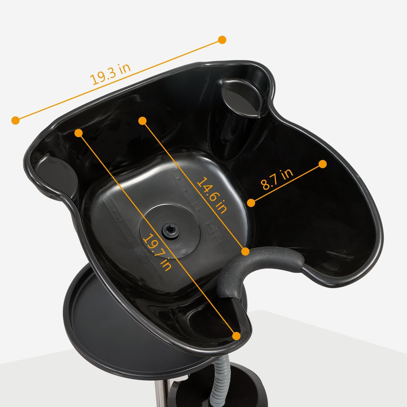 Portable Shampoo Bowl (Pack of 1) | Adjustable Basin Height,One-Bucket Design with Drain Hoses | Home & Barber Use | Black image number 1