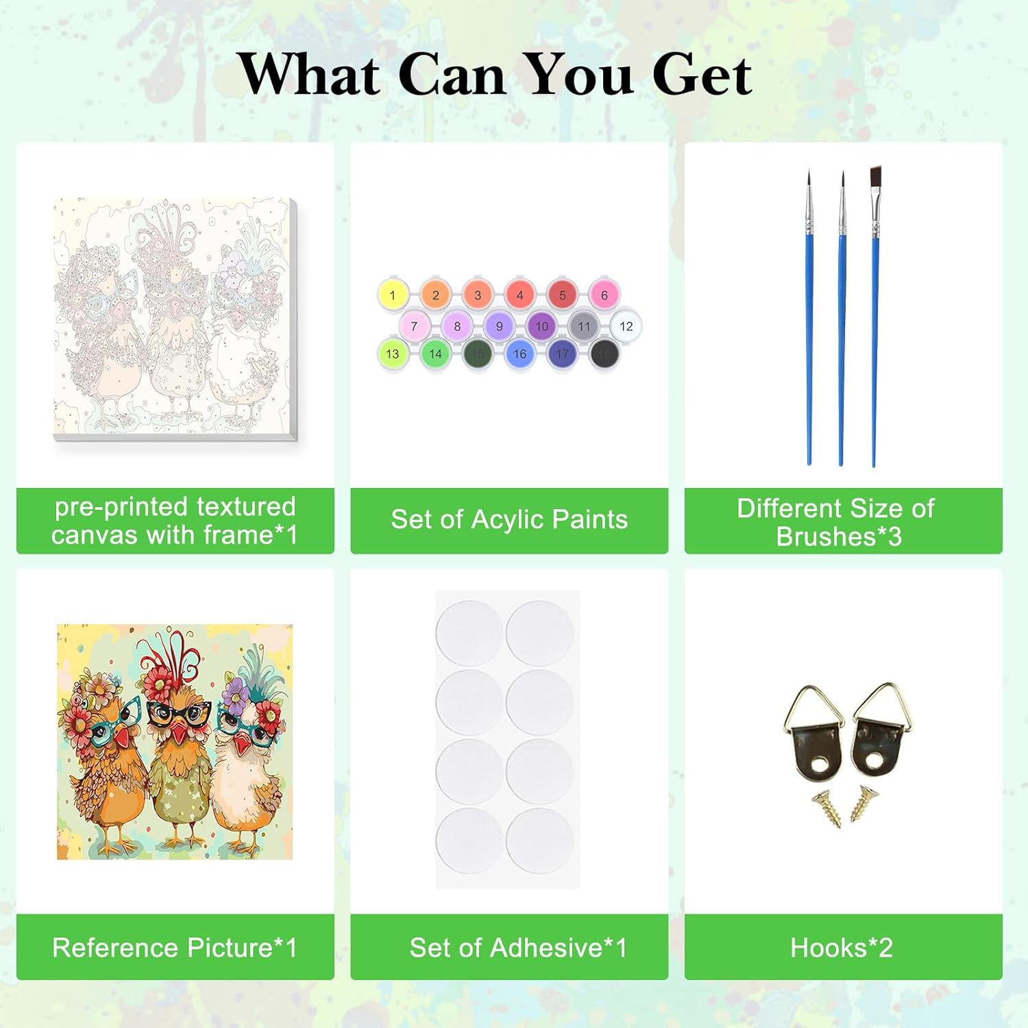 HEIBAGO Paint by Numbers Framed, DIY Chicken Paint by Numbers Kits, Animal Paint by Numbers for Adults Arts and Crafts Acrylic Pigment Drawing Paintwork Wall Art for Home Wall Decor 30X30Cm - Chicken Animal image number 2