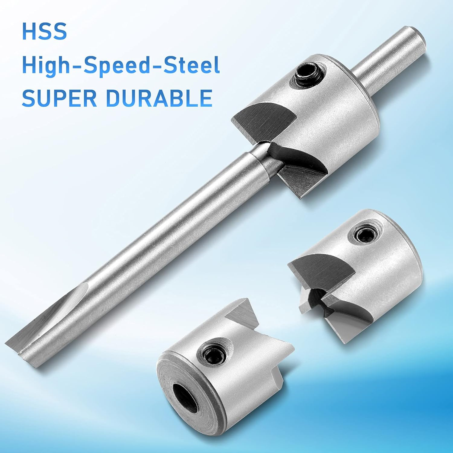 7 Piece Pencil Trimmer Kit Pencil Trimmer System Milling Cutter Set 7Mm 8Mm 3/8 Inch 10Mm Cutter Shaft, Cutting Head Socket Adapter Hex Wrench for Woodworking Pen Kit Preparation image number 2