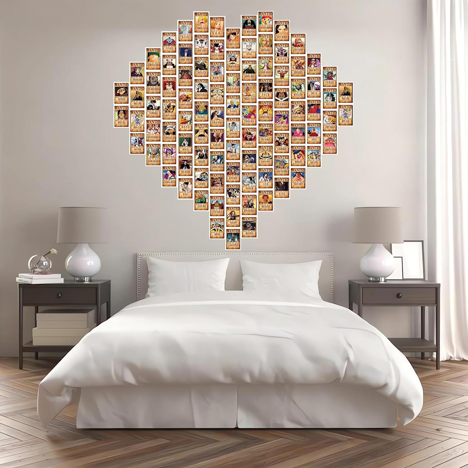 One Piece Wanted Poster Postcards - Set of 100 Anime Luffy Zoro Sanji Nami Usopp Chopper Robin Franky Brook Jinbei Cards for Wall Decoration and Gifts (6&times;4 In) image number 1