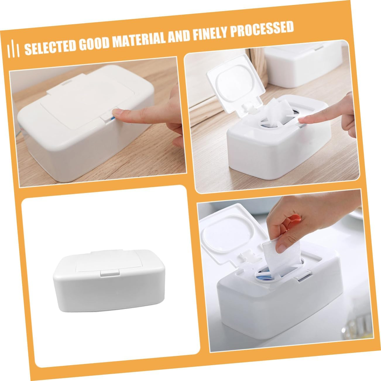 3Pcs Tissue Container Wipe Dispenser Box for Living Room Office Nursery Simple Design Easy to Use Keeps Wipes Clean and Organized image number 1