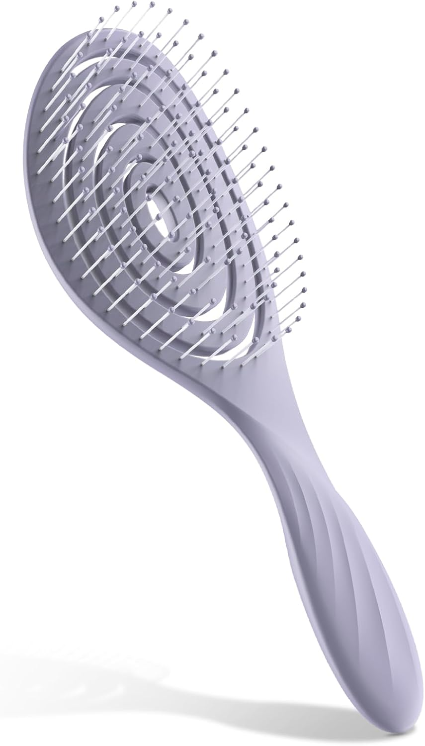 SHINLEA Hair Brush without Pulling, Scalp Massage Brush, Detangler Brush for Women, Men & Children, Detangling Brush Also for Curls and Long Hair (Purple) image number 2