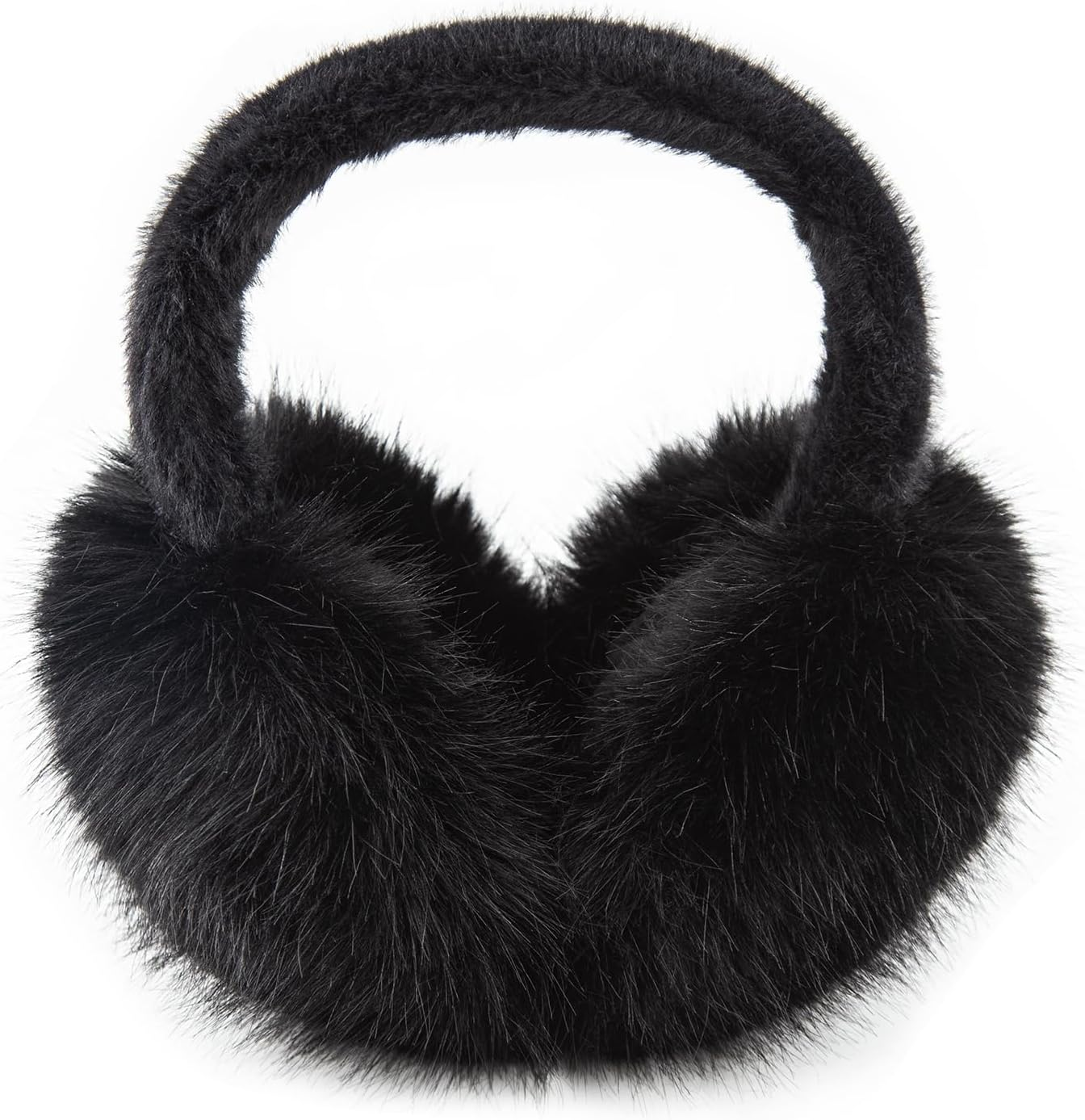 Ear Muffs for Winter Women Girls Faux Fur Fuzzy Earmuffs Foldable Ear Warmer Fleece Lining Ear Covers