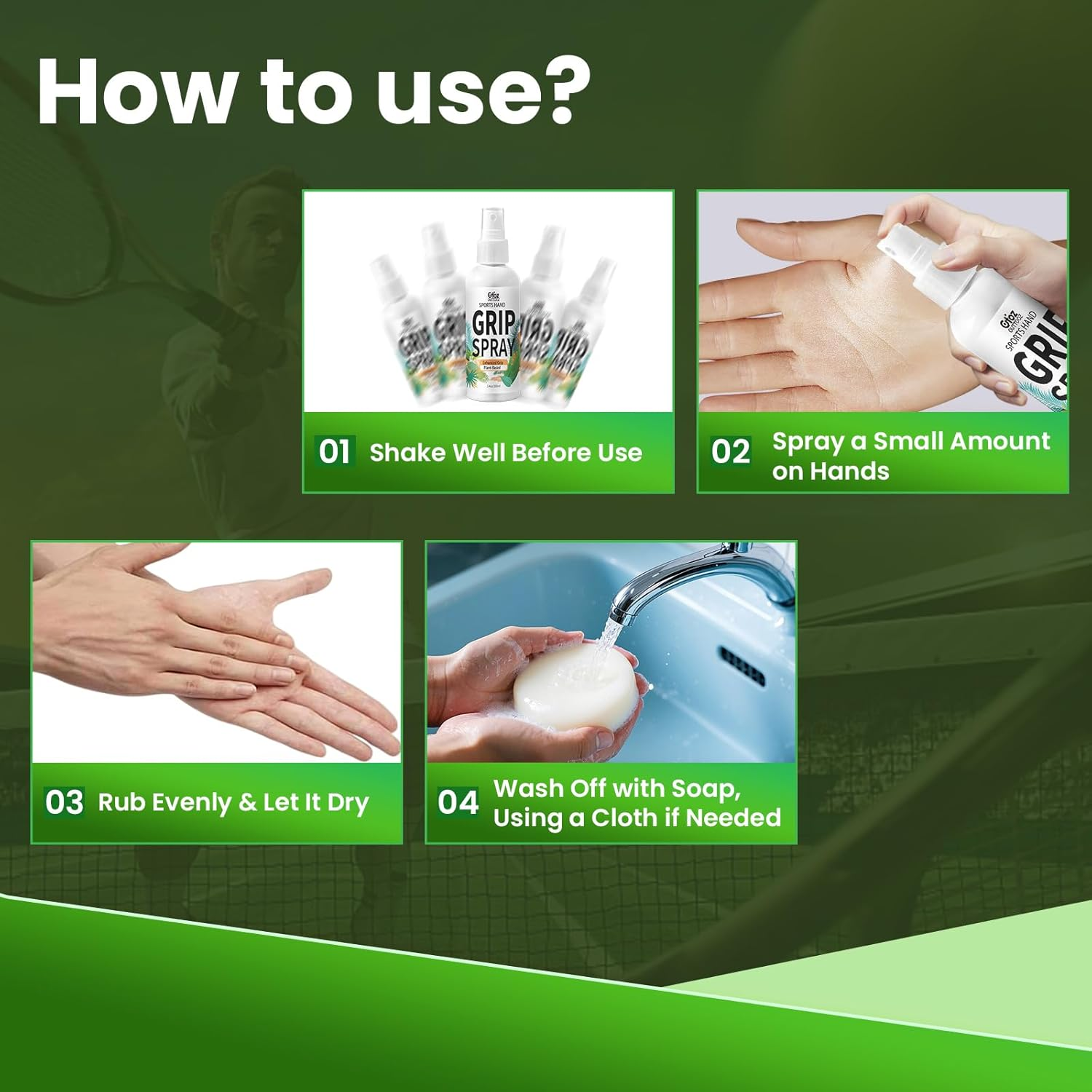 Sports Grip Spray &ndash; Plant-Based, Quick-Drying, Non-Residue Grip Enhancer with Sticky Boost for Pole Dancing, Aerial Silks, Pickleball, Golf, Tennis, and More &ndash; 3.4 Oz image number 1