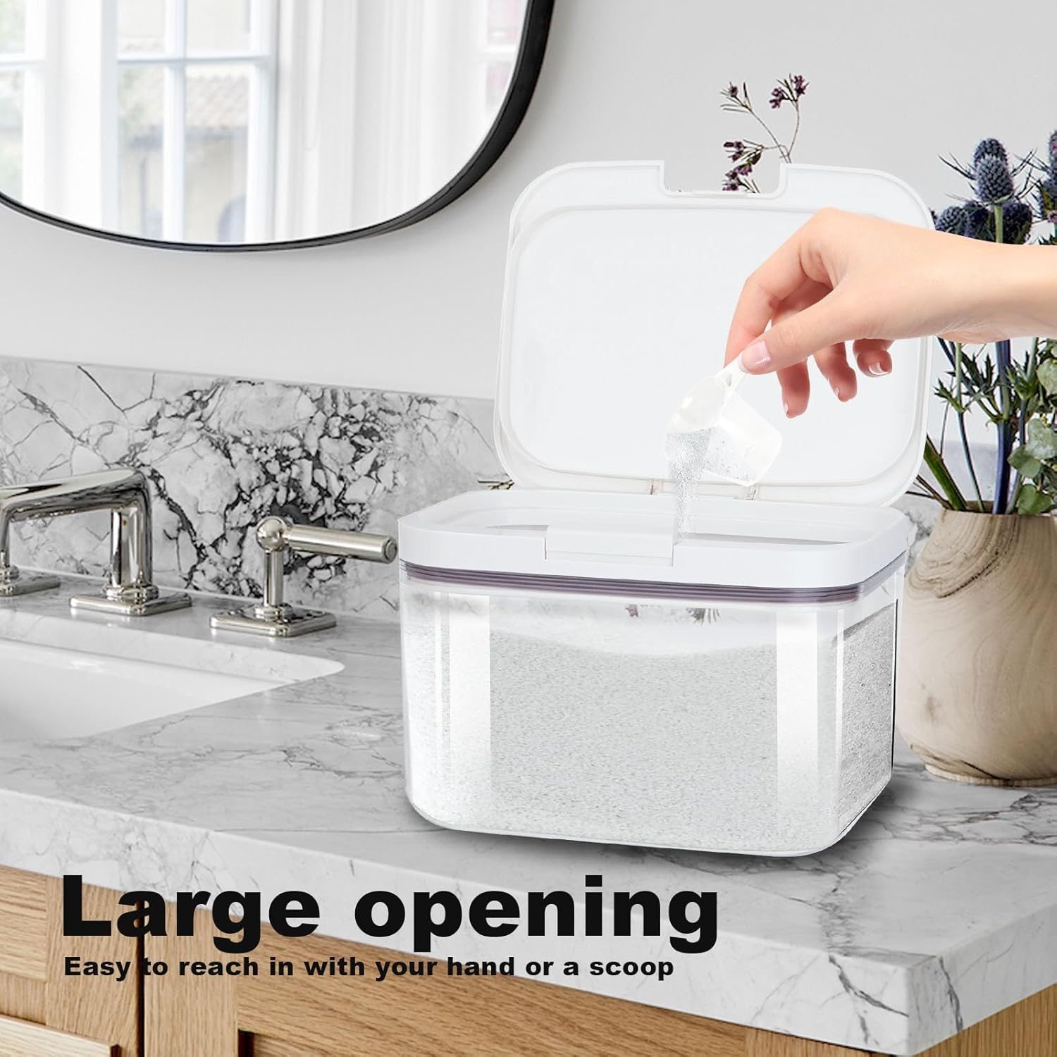 Sunal Laundry Pods Storage Container for Room Organization, 2.8L Large Capacity Laundry Powder Container with Airtight Lid for Detergent, Scent Booster Storage image number 6