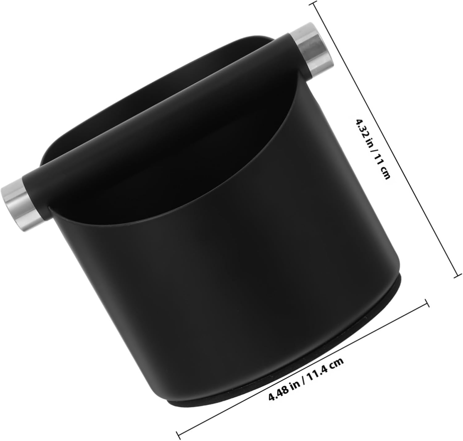 Uonlytech Stainless Steel Coffee Grounds Dump Bin Anti-Skid Espresso Knock Container Small Black Coffee Grind Waste Bin Versatile for Tea Leaves and Kitchen Use Easy to Clean image number 4