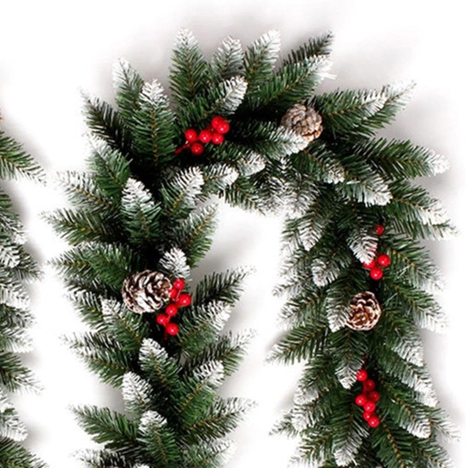 TENOL 8.86Ft Christmas Garland Decorations, Outdoor Christmas Garland for Mantle, Christmas Garland Indoor for Stairs Railing image number 5