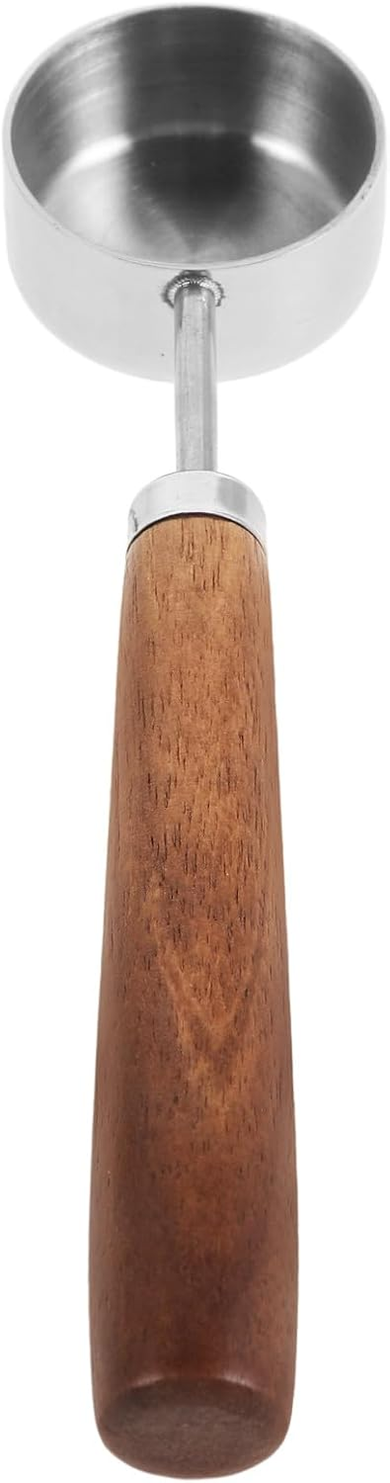 TINEASUR 15Ml Stainless Steel Coffee Bean Measuring Spoon with Walnut Wood Handle, round Espresso Scoop for Tea, Sugar, and Powder, Long Handle Coffee Scoop for Home Brewing image number 3
