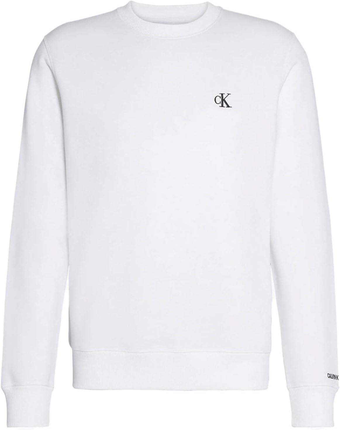 Calvin Klein Jeans Mens Ck Essential Regular Crewneck Sweatshirt, Bright White image number 1