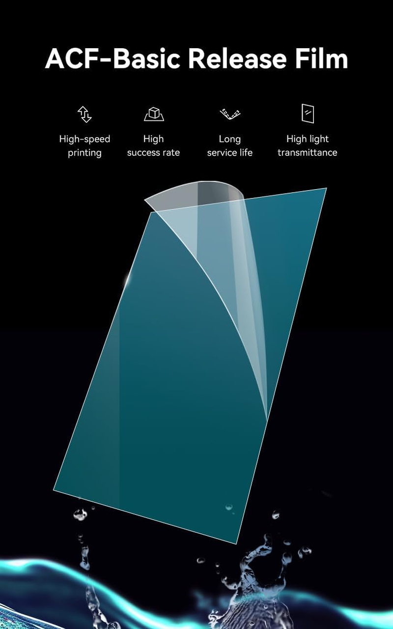 Creality Acf-Basic Release Film 7'' 3Pcs (160 X 235 X0.3 Mm) for Halot-One Pro, Elegoo Mars 4/Ultra/5 Ultra, Anycubic Mono 4/4 Ultra,Sonic Mini 8K S, 3D Printers Accessories, High-Speed Printing image number 2