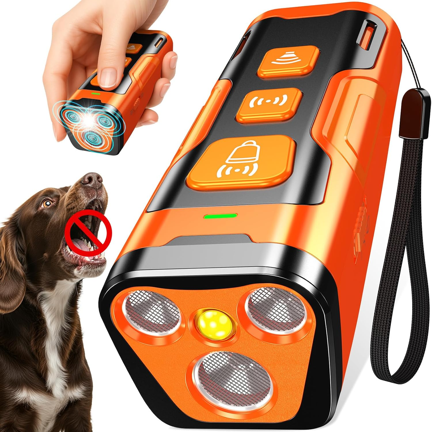 Dog Bark Deterrent Device, 3X Ultrasonic anti Barking, 6 Training Modes 23 FT Range Barks No More Indoors Outdoors Behavior Correct Safe & Humane Rechargeable Compact Bark Control for Dogs image number 3