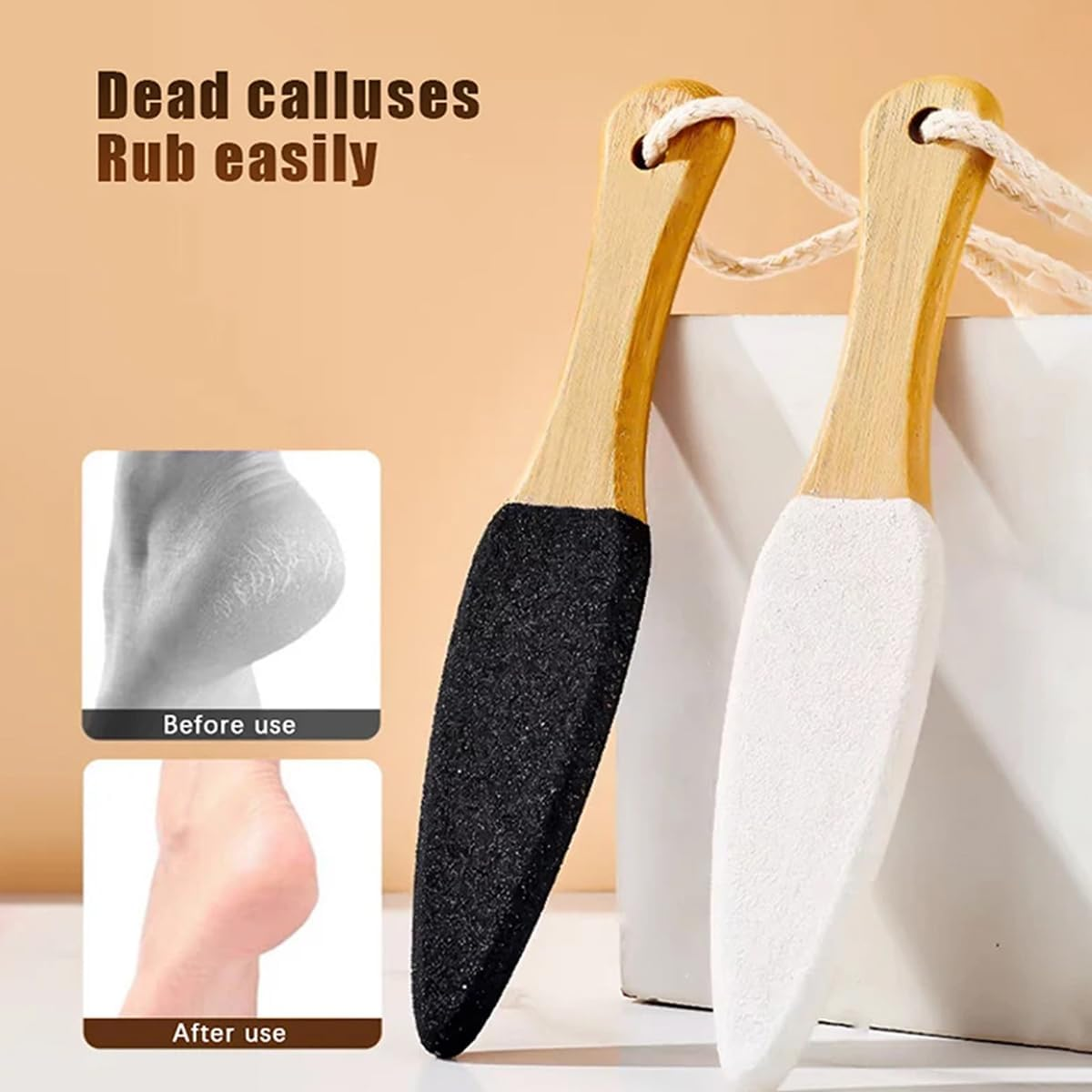 Pumice Stone Foot Care Callus Remover Pumice Stone with Handle for Callus and Skin Hardening Removal Pack of 2 image number 6