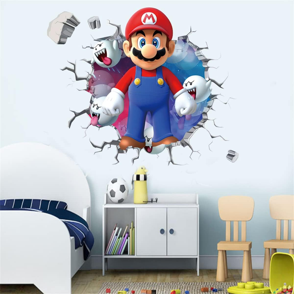 Mario Brothers Wall Decals Children Cartoon Bedroom Background Decoration PVC Wall Decor for Boys Room Living Room (Size 23.7 X 17.7 Inch) image number 5